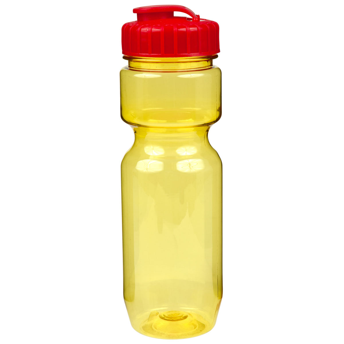 22 oz. Translucent Contour Bike Bottle - Translucent Yellow With Red Lid