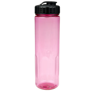 24 oz Prestige Bottle with Flip Top Lid - Translucent Pink With Black Lid