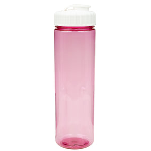 24 oz Prestige Bottle with Flip Top Lid - Translucent Pink With White Lid