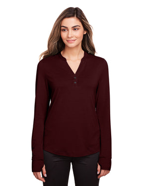 Ladies' Jaq Snap-Up Stretch Performance Pullover - Burgundy