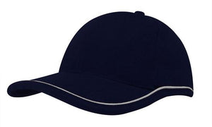 6 Panel BHC Cap with Piping On Crown-Peak - Custom Embroidered -