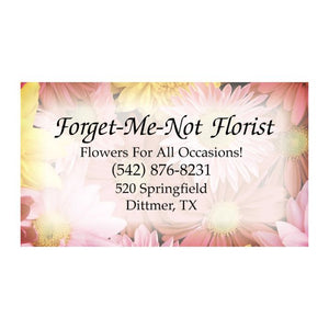 Business Card Magnet - Pink Flowers