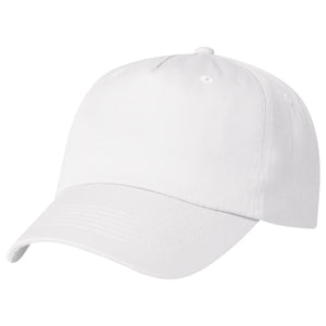 5 Panel Polyester Cap - White