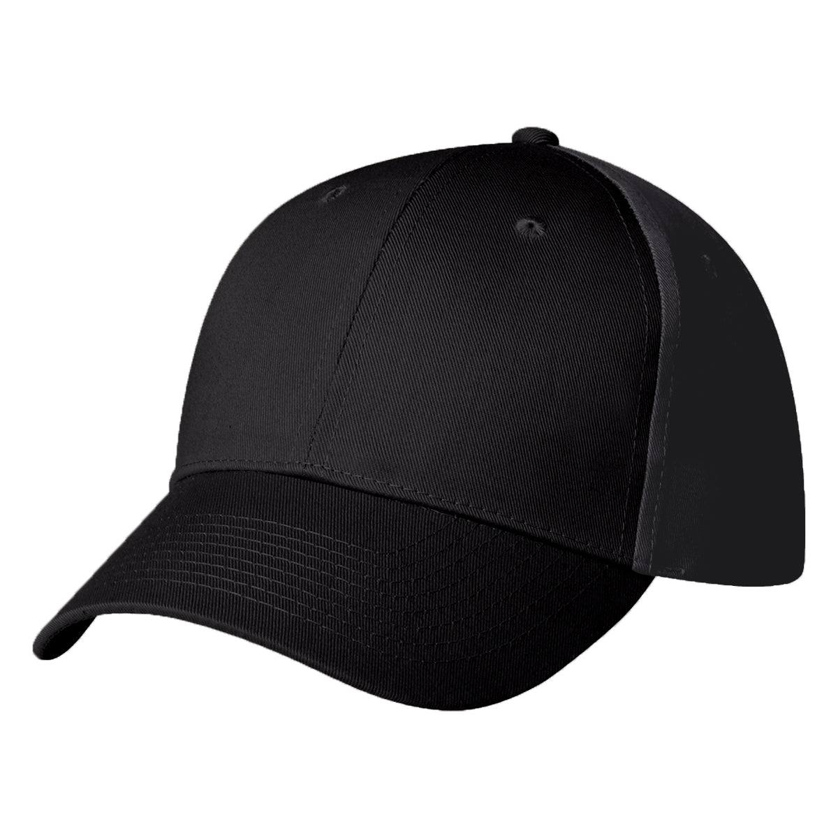 6 Panel Polyester Cap - Black