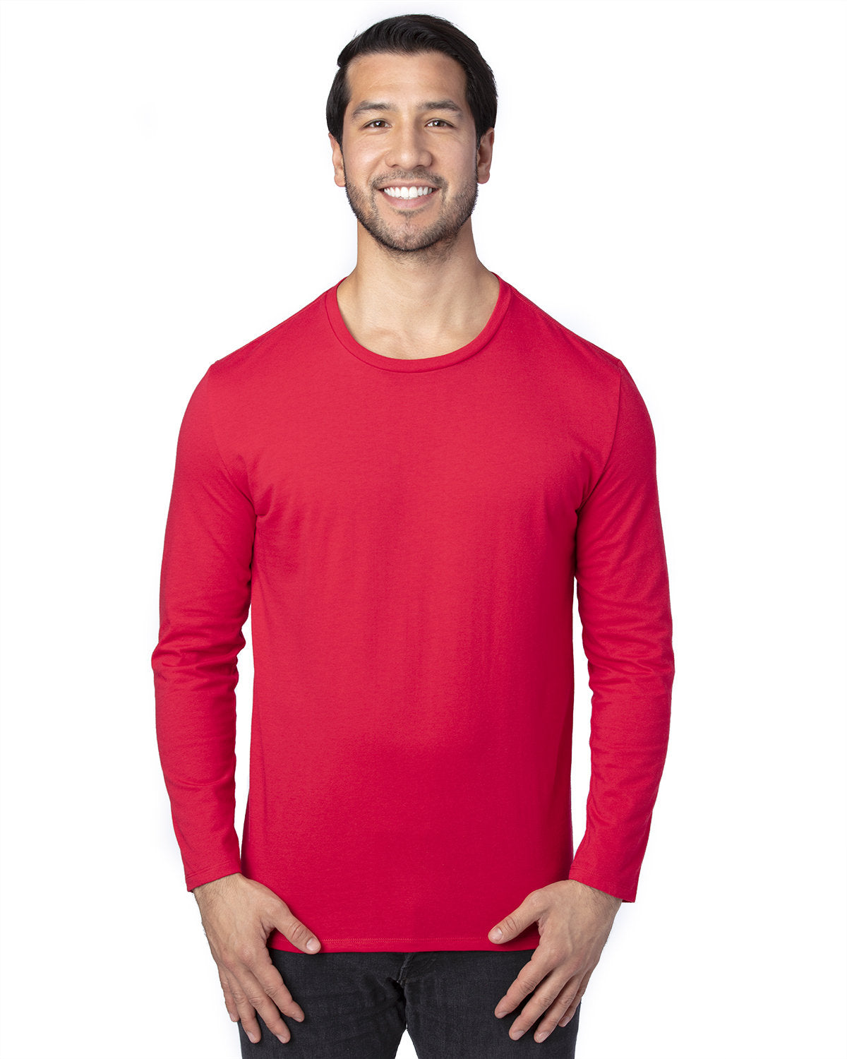 Threadfast Unisex Ultimate CVC Long-Sleeve T-Shirt - Red