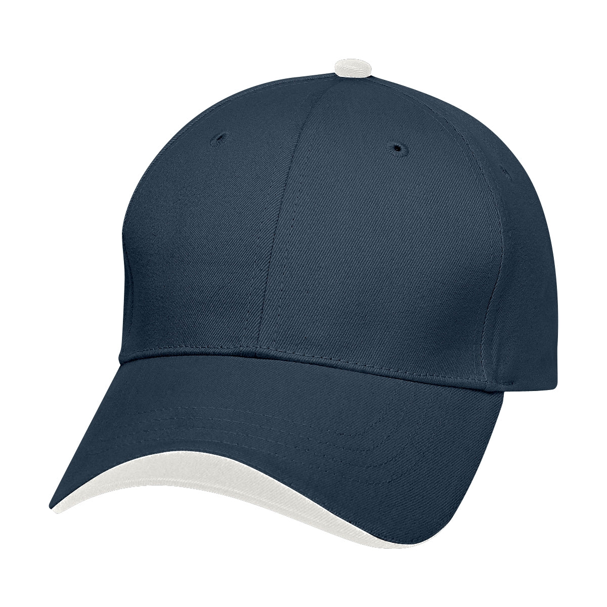 Wave Sandwich Cap - Navy Blue With White