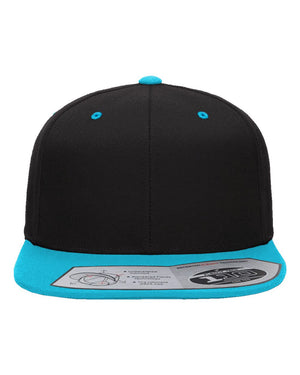 Flexfit Adult Wool Blend Snapback Cap - Black/ Teal