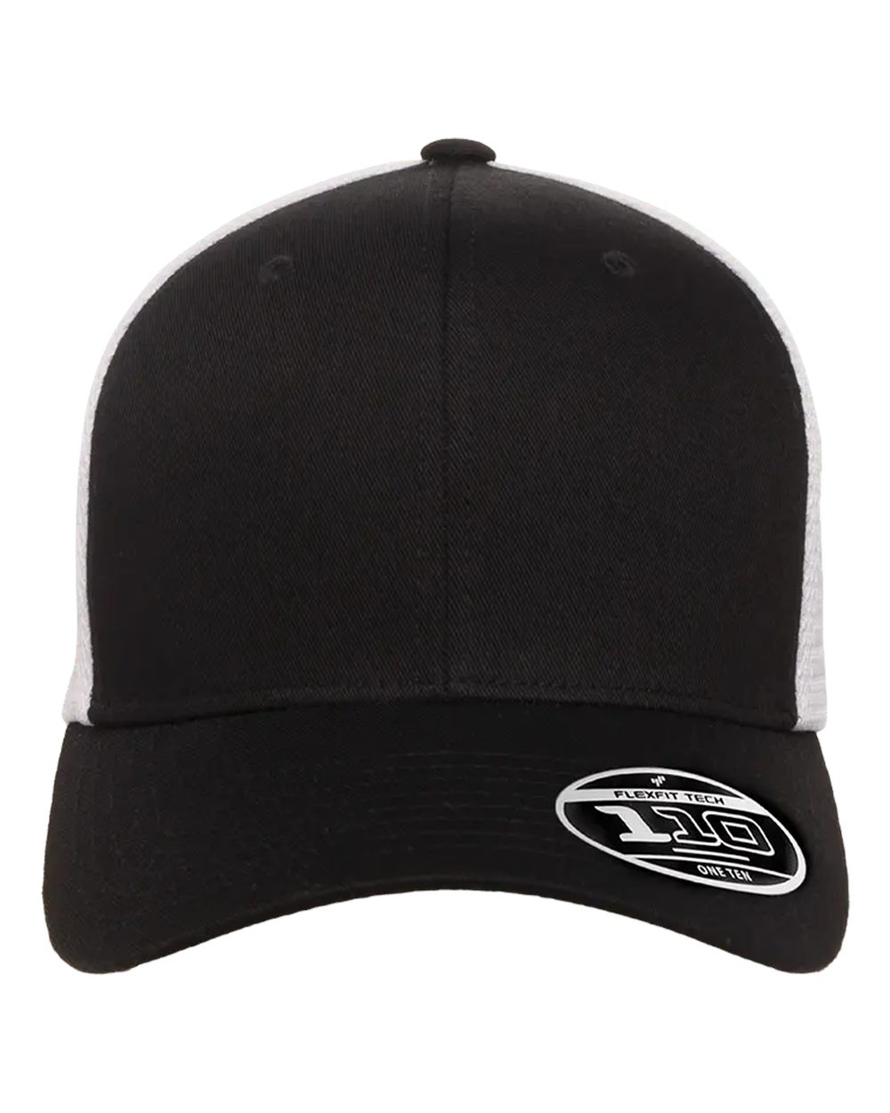 Flexfit Adult 110® Mesh Cap - Black/ White