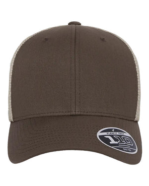 Flexfit Adult 110® Mesh Cap - Brown/ Khaki