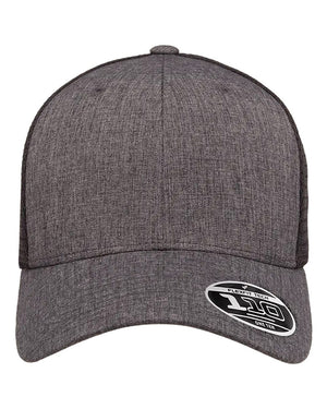 Flexfit Adult 110® Mesh Cap - Melange Charcoal/ Black