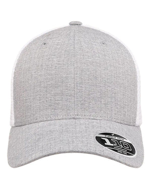 Flexfit Adult 110® Mesh Cap - Melange Silver/ White