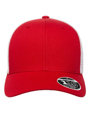 Flexfit Adult 110® Mesh Cap - Red/ White