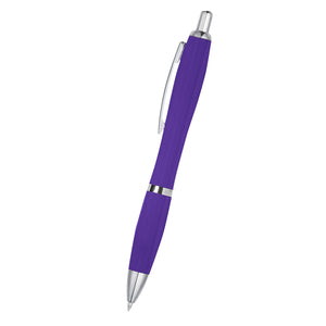 Satin Pen With Antimicrobial Additive - Purple With Purple