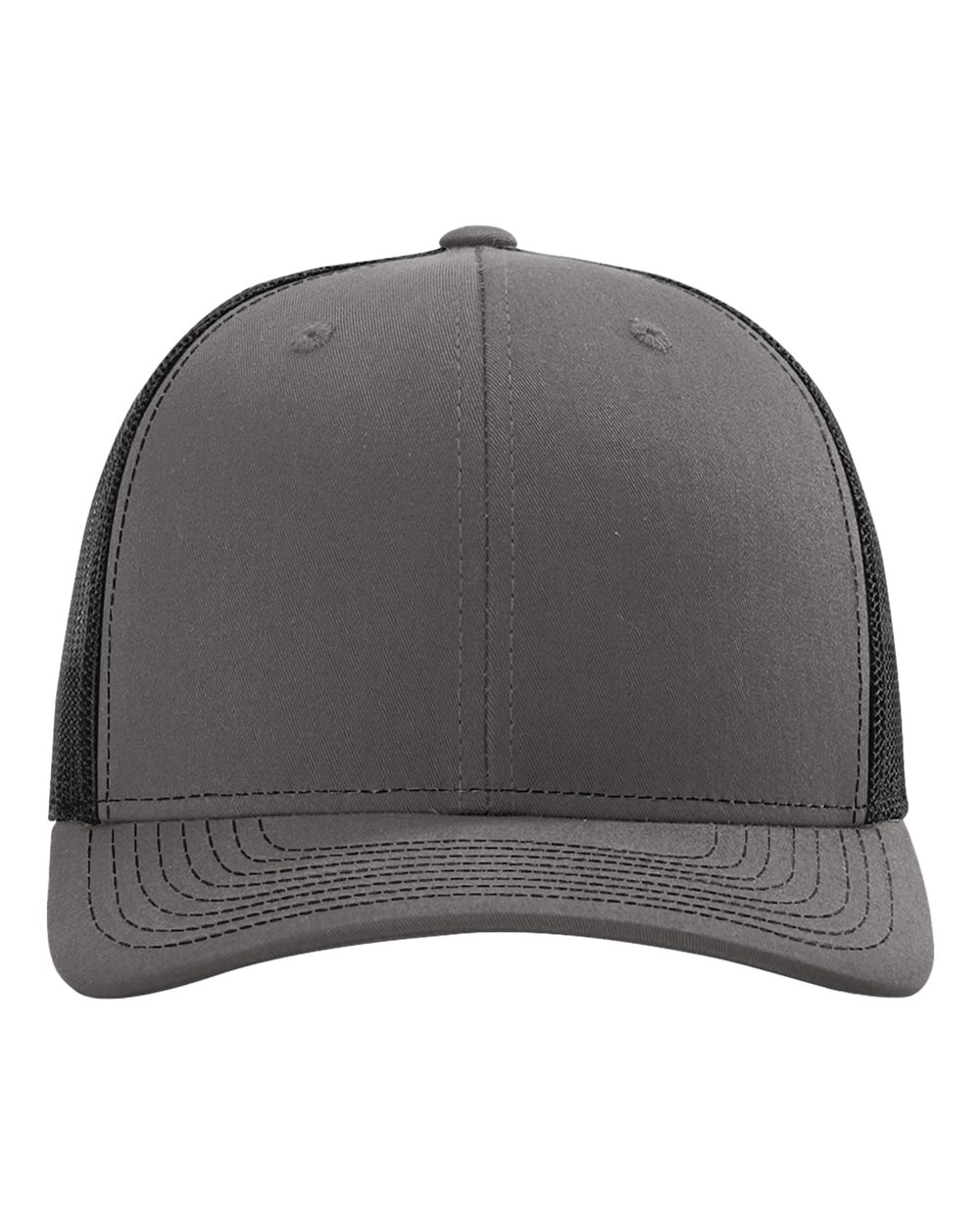 Richardson 112 Adjustable Snapback Trucker Cap - Charcoal/ Black