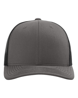 Richardson 112 Adjustable Snapback Trucker Cap - Charcoal/ Black