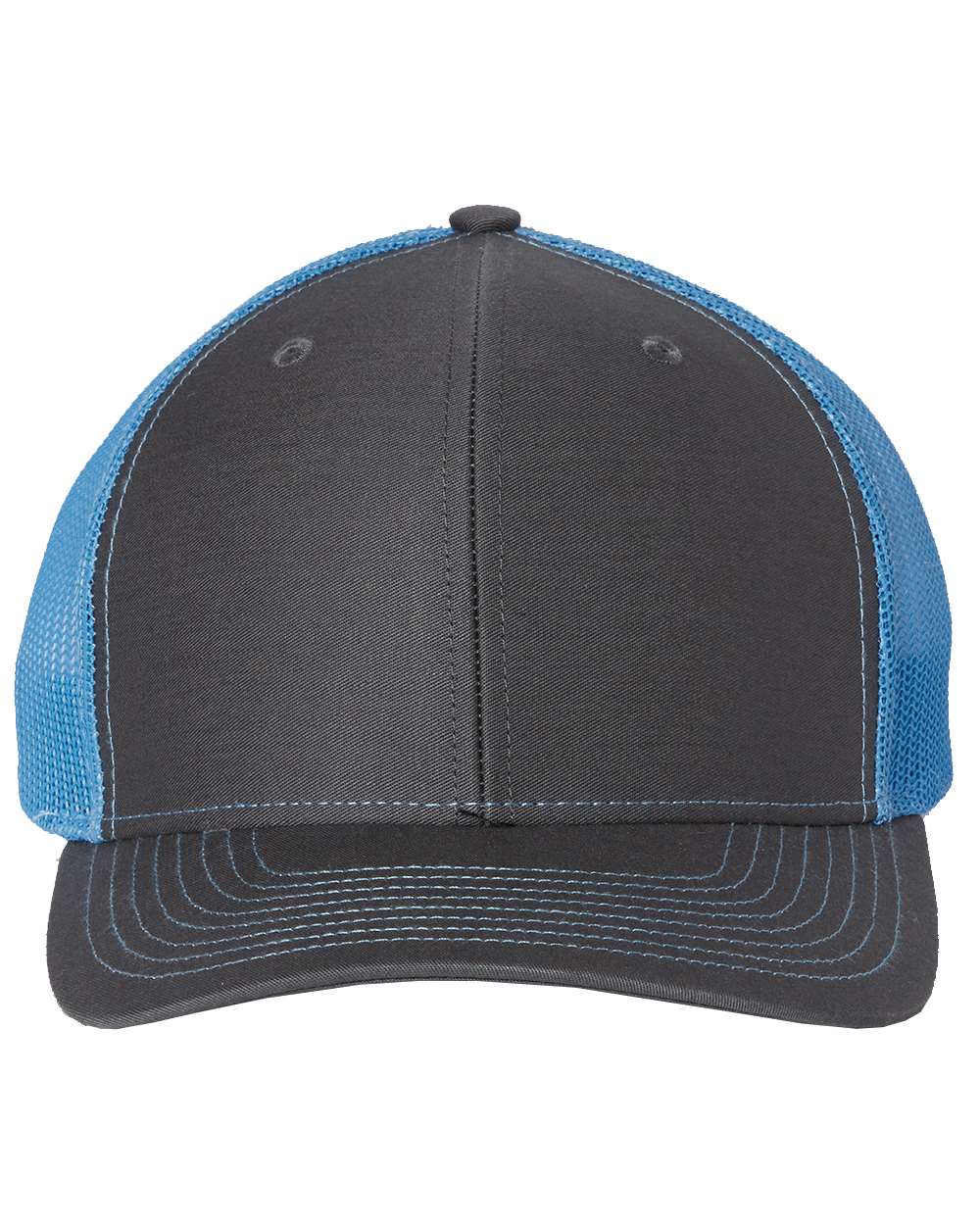 Richardson 112 Adjustable Snapback Trucker Cap - Charcoal/ Columbia Blue