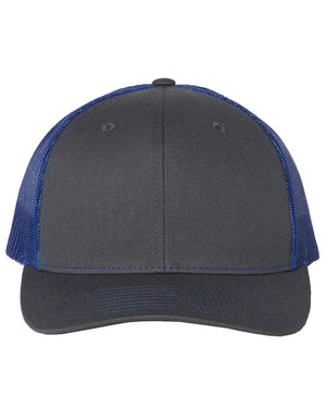Richardson 112 Adjustable Snapback Trucker Cap - Charcoal/ Royal