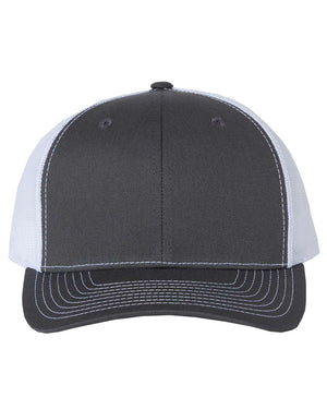 Richardson 112 Adjustable Snapback Trucker Cap - Charcoal/ White