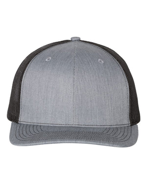 Richardson 112 Adjustable Snapback Trucker Cap - Heather Grey/ Black