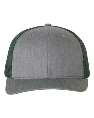 Richardson 112 Adjustable Snapback Trucker Cap - Heather Grey/ Dark Green