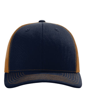 Richardson 112 Adjustable Snapback Trucker Cap - Navy/ Carmel