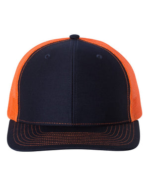 Richardson 112 Adjustable Snapback Trucker Cap - Navy/ Orange