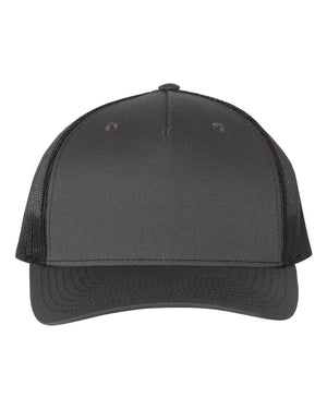 Richardson 112FP Five-Panel Trucker Cap - Charcoal/ Black