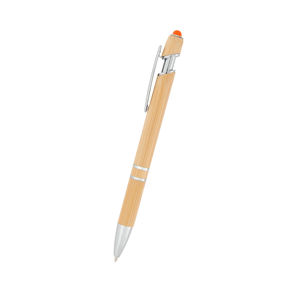 Tropical Bamboo Incline Pen With Stylus - Orange