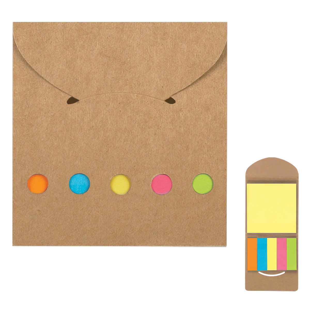 Sticky Notes And Flags In Pocket Case - Natural