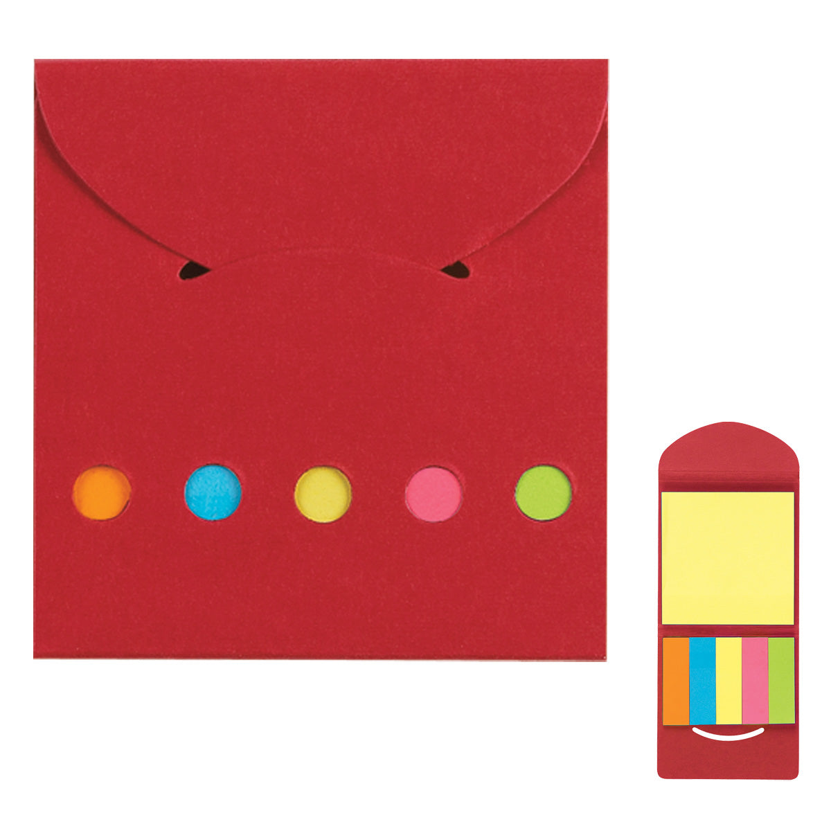 Sticky Notes And Flags In Pocket Case - Red