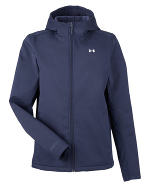 Under Armour Ladies' ColdGear® Infrared Shield 2.0 Hooded Jacket - Midnight Navy/ White