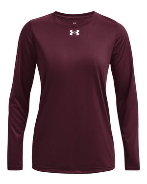 Under Armour Ladies' Team Tech Long-Sleeve T-Shirt - Maroon/ White