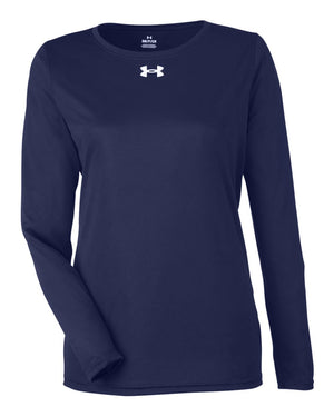 Under Armour Ladies' Team Tech Long-Sleeve T-Shirt - Midnight Navy/ White