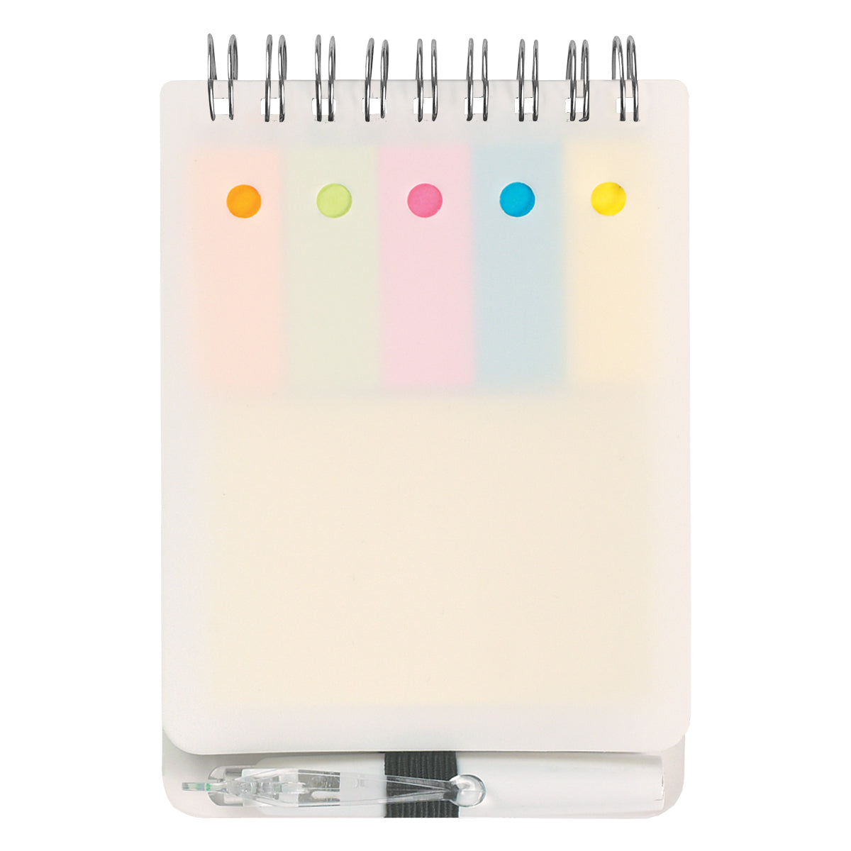 Spiral Jotter With Sticky Notes, Flags & Pen - Frost White