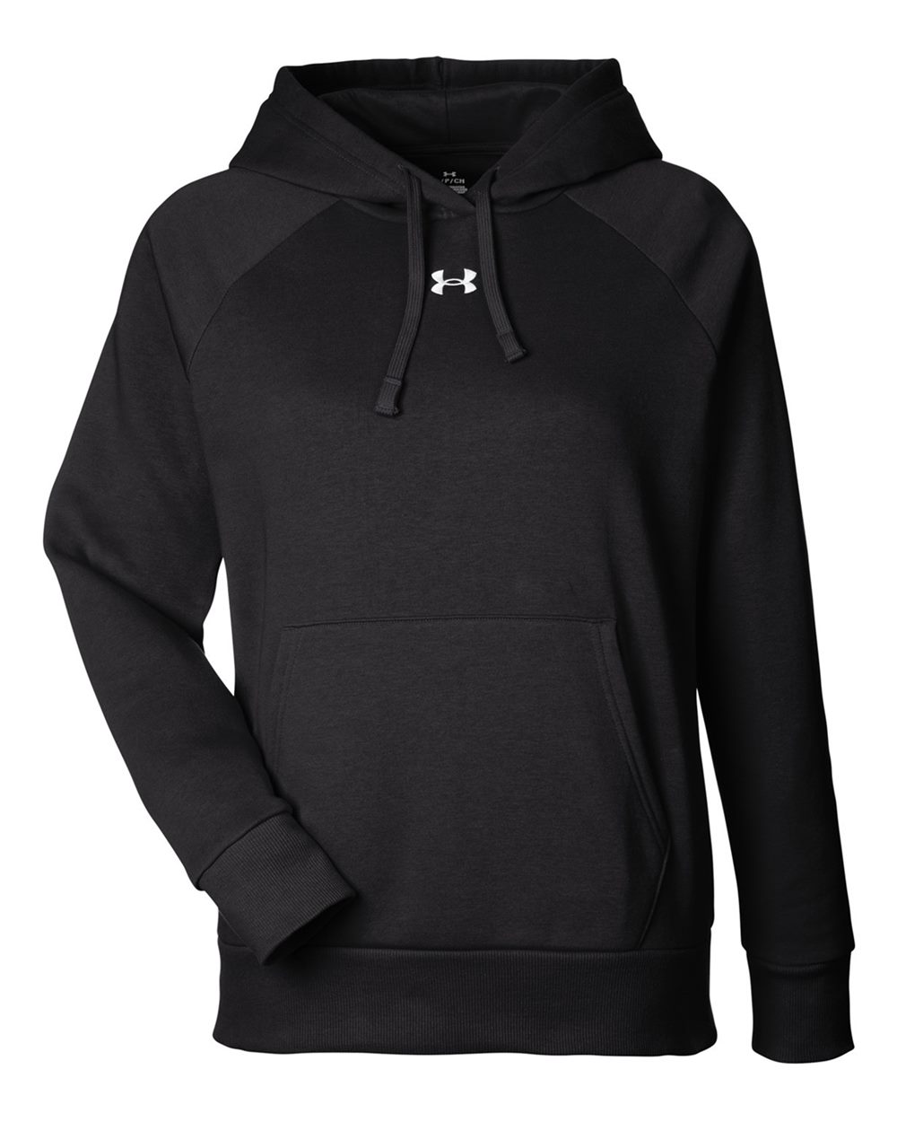 Under Armour Ladies' Rival Fleece Hooded Sweatshirt - Black/ White
