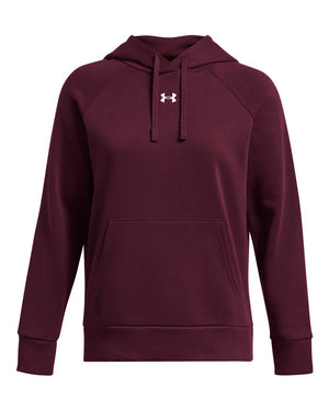 Under Armour Ladies' Rival Fleece Hooded Sweatshirt - Maroon/ White
