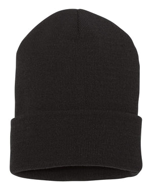 YP Classics Adult Cuffed Knit Beanie - Black