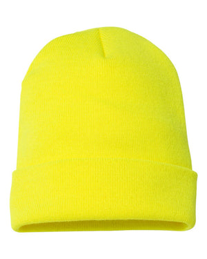 YP Classics Adult Cuffed Knit Beanie - Safety Yellow
