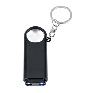 Magnifier And LED Light Key Chain - Black