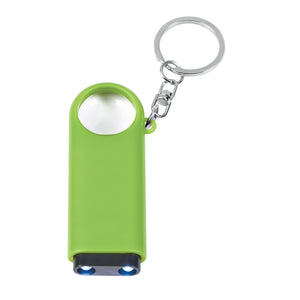 Magnifier And LED Light Key Chain - Lime
