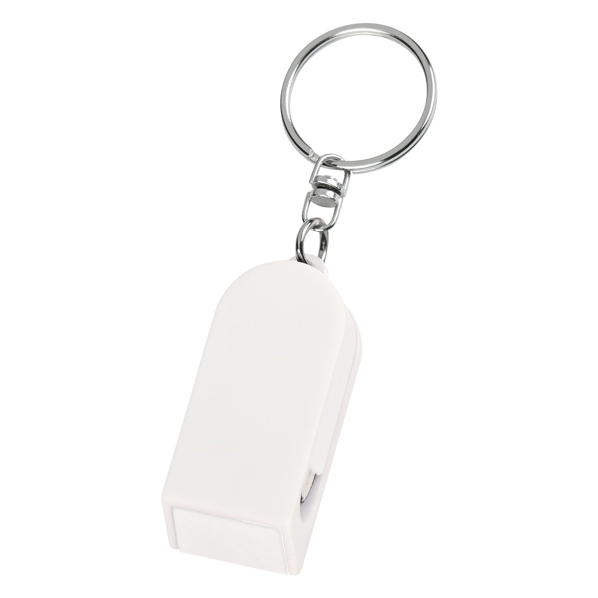 Phone Stand And Screen Cleaner Combo Key Chain - White