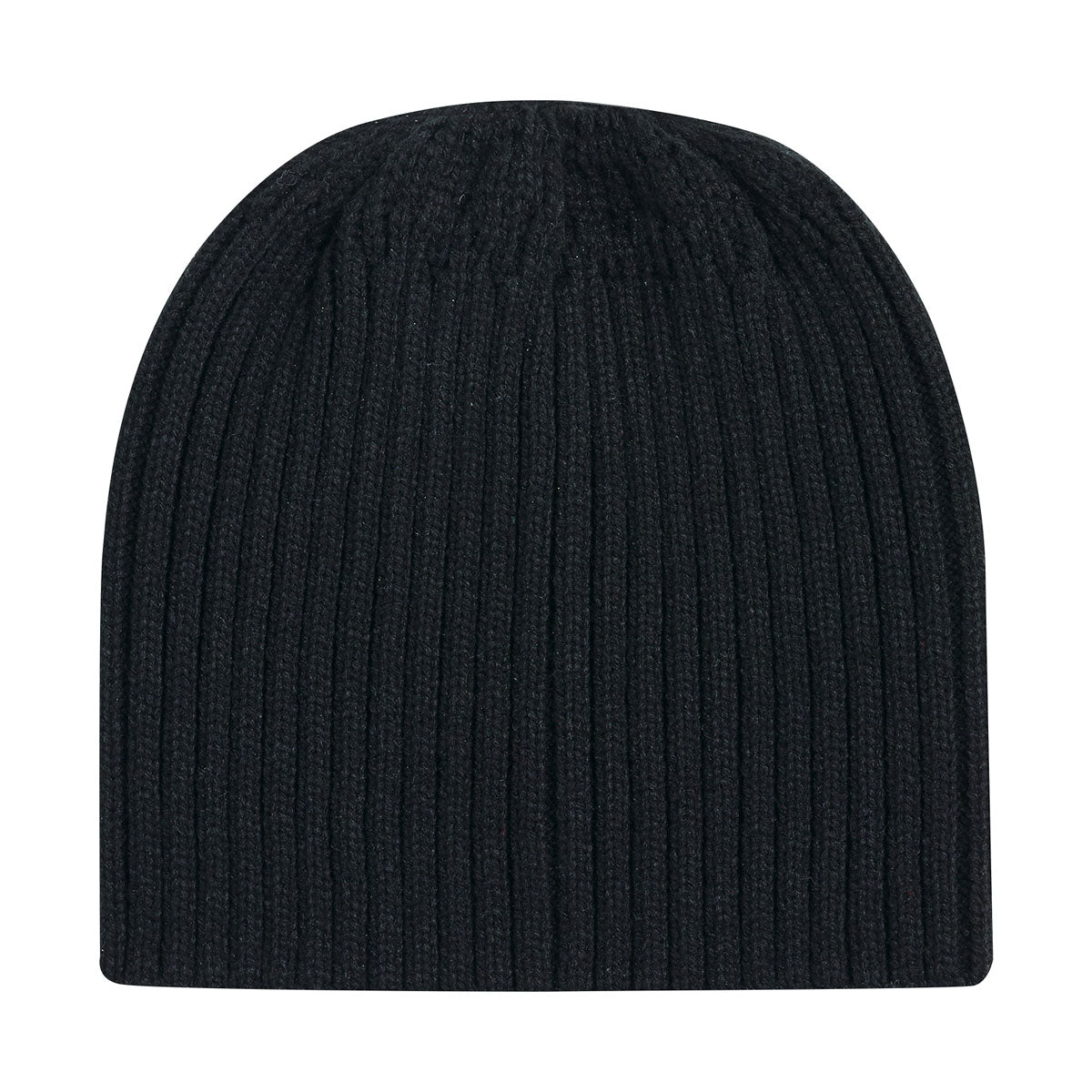 Acrylic Beanie with elasticized Ponytail opening - Black