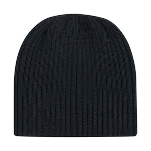 Acrylic Beanie with elasticized Ponytail opening - Black