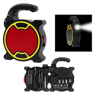 Tool Set With LED Light - Black With Red