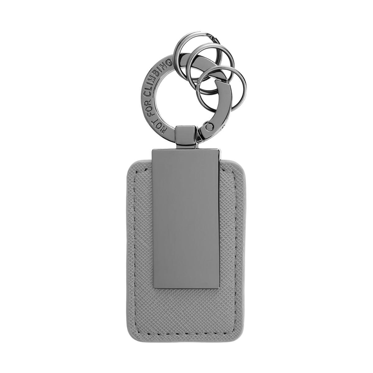 Leatherette Carabiner Clip Key Tag - Gray
