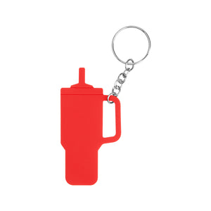 Intrepid Tumbler Shaped Silicone Key Ring - Red