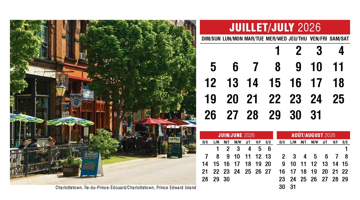 Scenes of Canada French English 2026 Promotional Desk Calendar