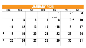 Sun, Sand & Surf 2026 Promotional Desk Calendar