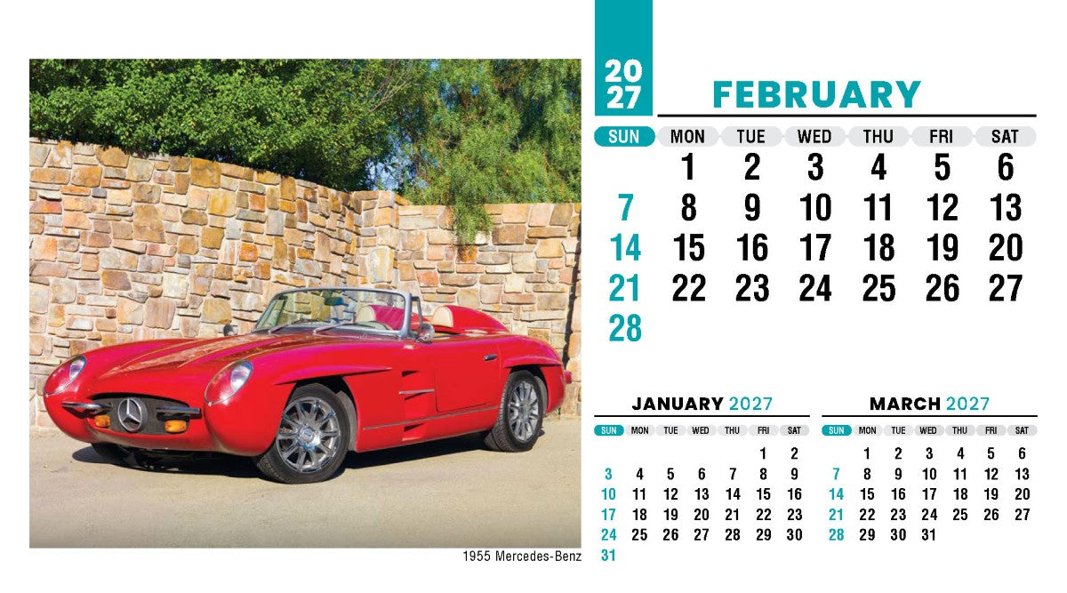 Classic Cars 2027 Promotional Desk Calendar