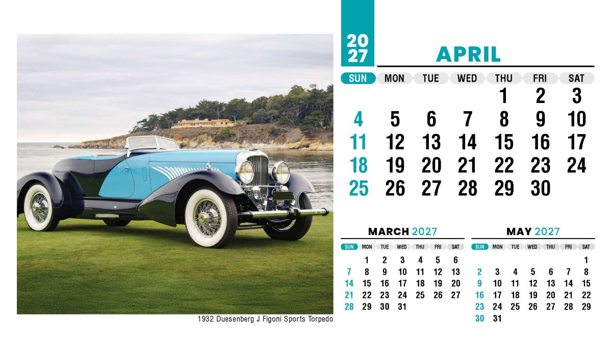 Classic Cars 2027 Promotional Desk Calendar